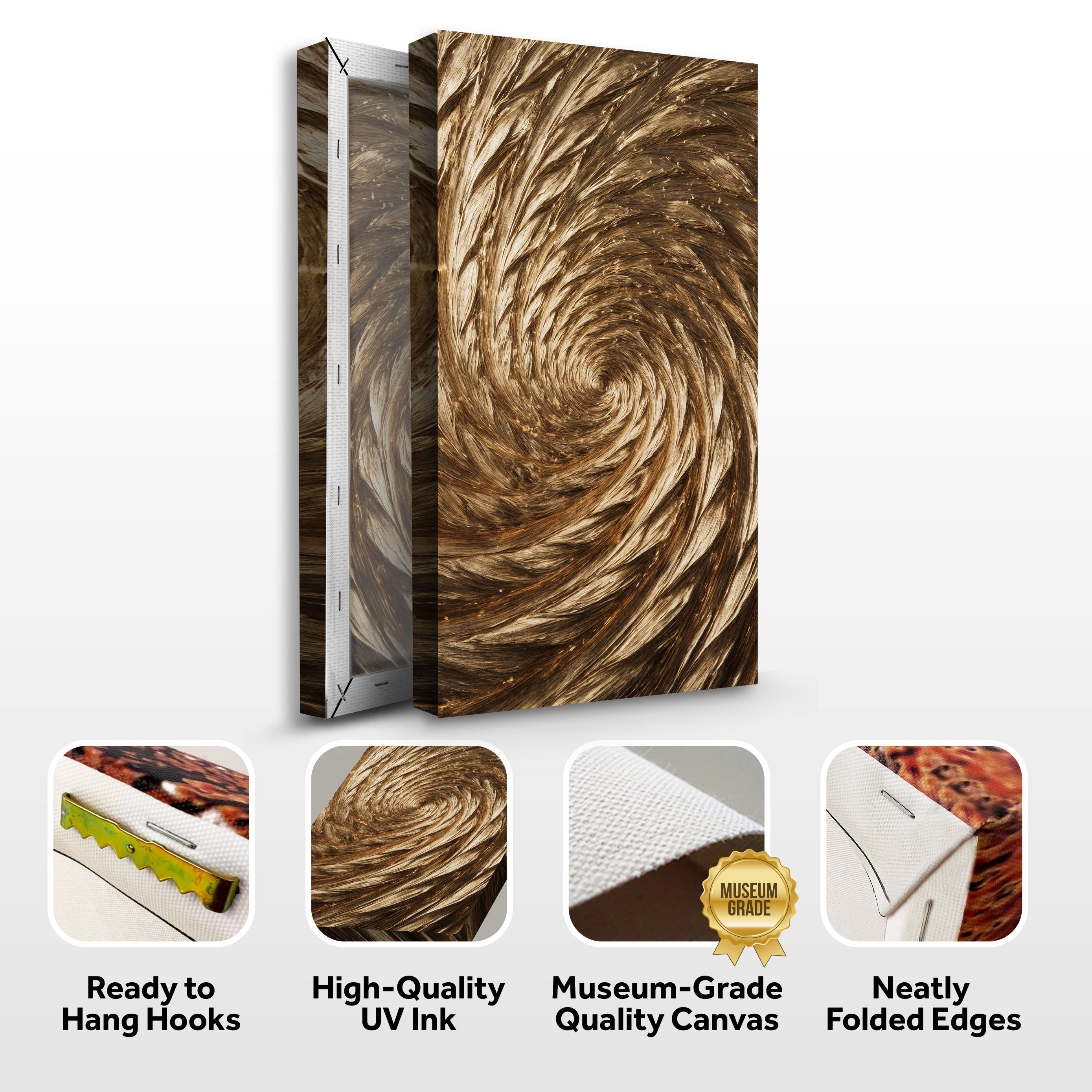 Gold Spiral Abstract Wall Art