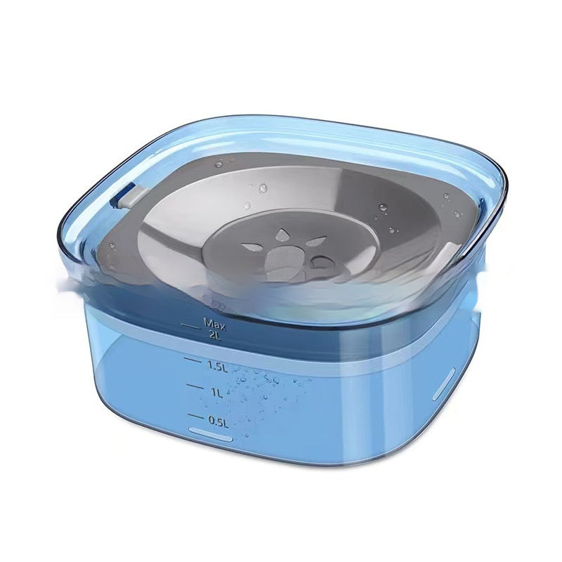 70oz Dog Water Bowl Large Capacity Spill Proof Dog Bowl Transparent 2L Visible Water Level Slow Drinking Bowl For Dogs And Cats Pet Products